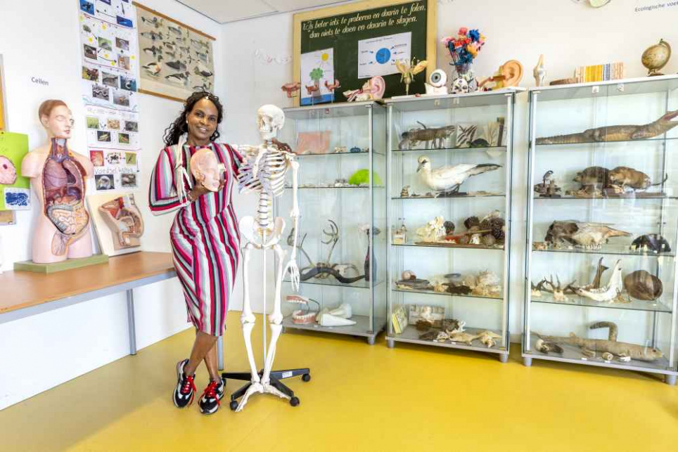 Foto van Marjorie Huisraad, biologiedocent aan het Van der Meij College in Alkmaar